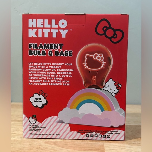 Hello Kitty Filament Bulb Rainbow Base Glow Light Made By Sanrio. NWTS. - Picture 3 of 7